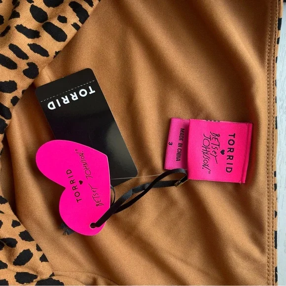 NWT Betsey Johnson x Torrid Mini Puff Sleeve Skater Dress Animal Print Size 3X - Picture 9 of 10